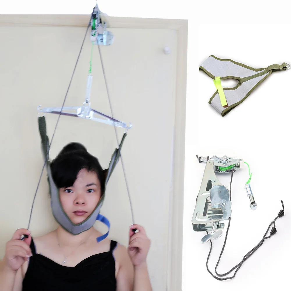 Cervical Traction Over Door Neck Massager Device Kit Stretcher Adjustment Chiropractic Back Head Massager relaxation