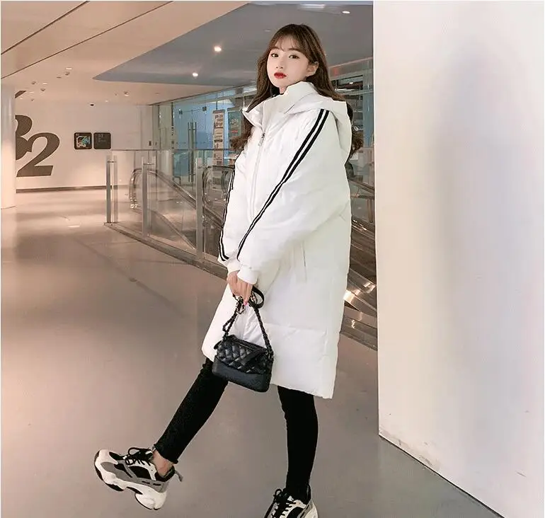 Coreano Solto Oversized Inverno Casaco Com Capuz