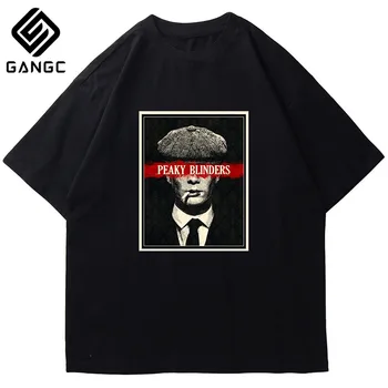 

Tommy Shelby Design O-Neck Men's Short-Sleeve Tee Shirts Pure Cotton Vintage T Shirts Print Streetwear Peaky Blinders T-Shirts