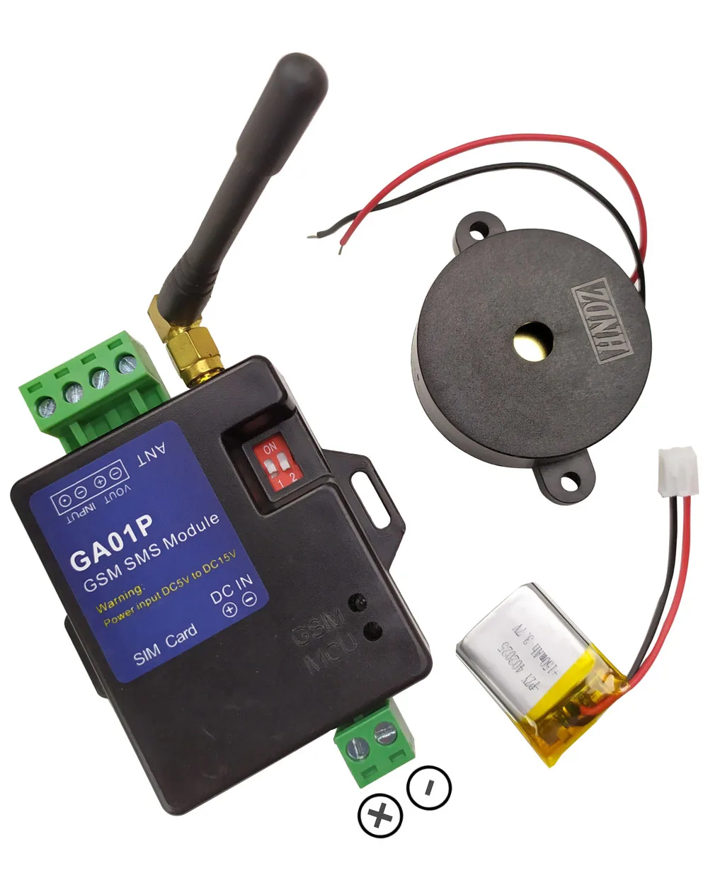 GA01P GSM Alarm box SMS Alert Wireless alarm Home and industrial security alarm unit Rechargeable battery power failure alert