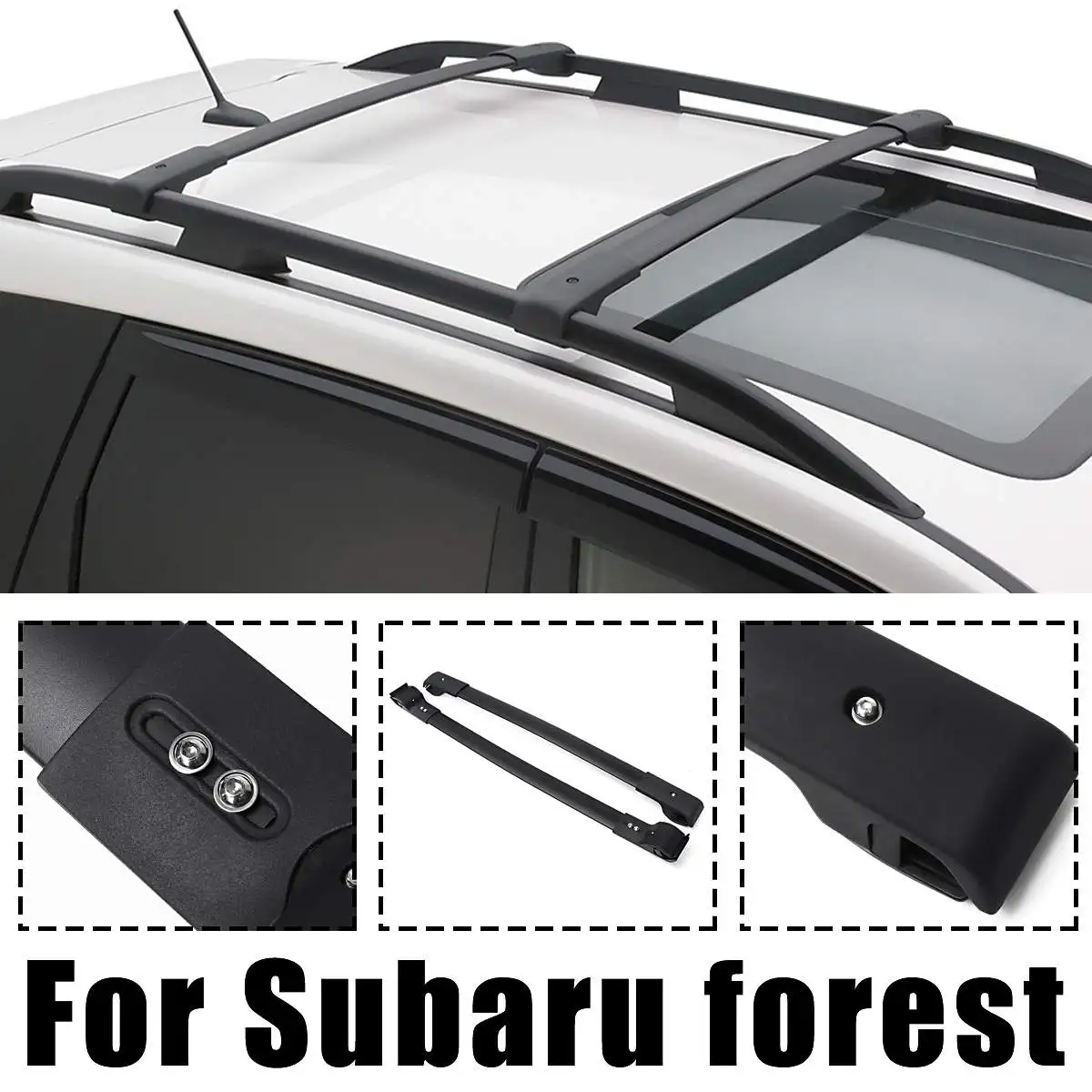 

2Pcs Cross Bars Roof Racks Metal Car Roof Bars Luggage Carrier Front Back For Subaru Forester 2014-2017