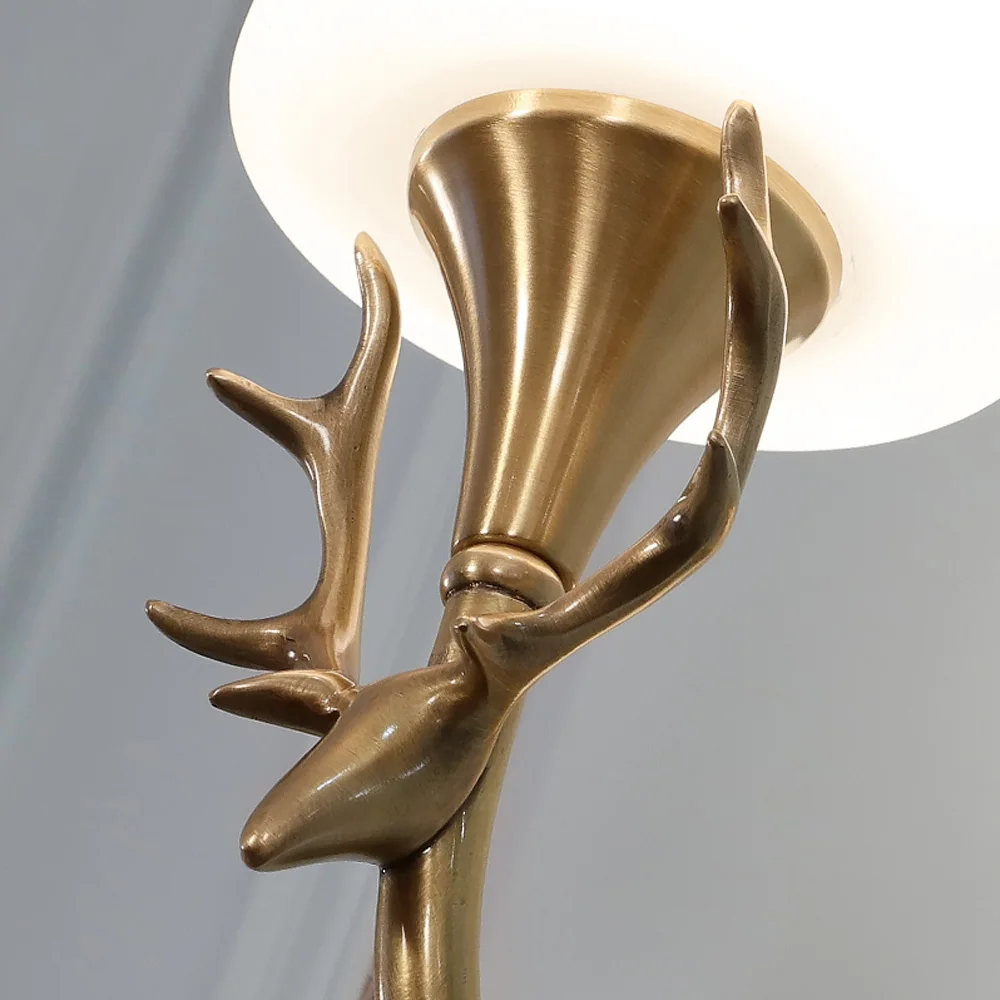 Роскошная стеклянная Рождественская лампа EMK, Роскошная золотая настенная лампа с головой оленя, светодиодный светильник для спальни, гостиной, внутреннего освещения
