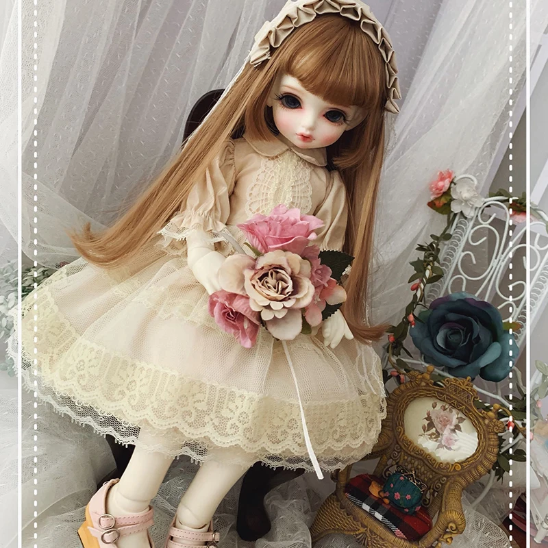 Платье для принцессы костюм + лента волос куклы BJD 1/6 1/4 дюйма аксессуары кукол Blyth