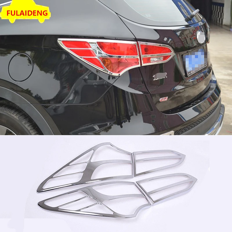 

4PCS For Hyundai Santa Fe ix45 2013-2015 ABS Chrome Rear Tail Light Lamp Cover Trim Car Styling Accessories