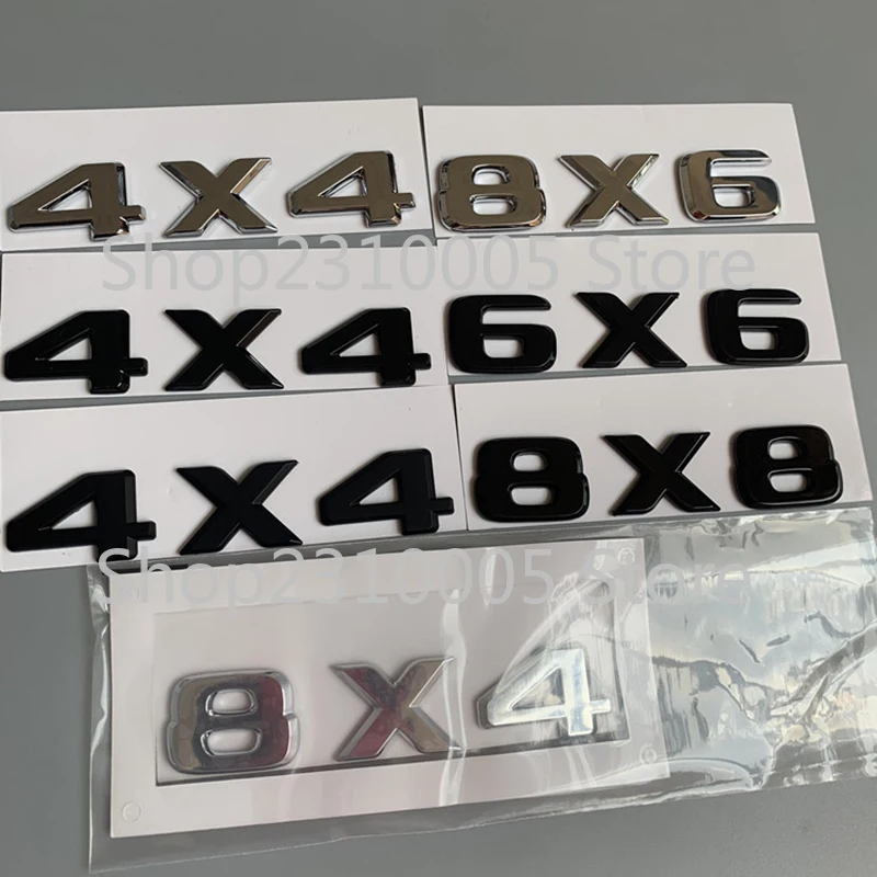 Numero Emblema 4X4 6X6 8X8 6X4 8X4 8X6 Car Styling Fender Trunk Logo Sticker Per Jeep Mercedes Benz Bmw Chrome Glossy Matte Black