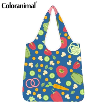 

Coloranimal Fashion Cute Vegetable Pattern Ladies Shopper Bag Functional Female Grocery Bag Large Women Eco-Friendly Bags Bolsa