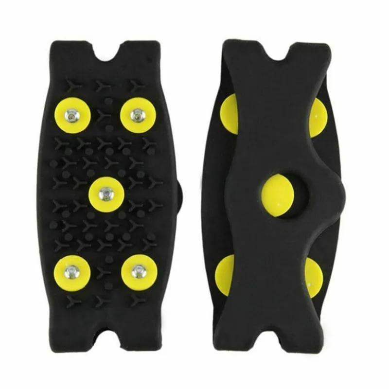 ice gripper spike climbing crampons 1 pair 5-stud snow ice claw climbing anti slip spikes grips crampon cleats shoes cover for women men boots cover size 35-43