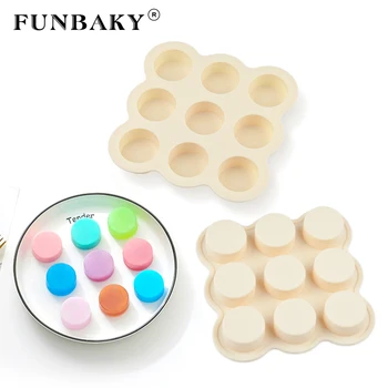 

FUNBAKY NEW 9 Holes Sweet Candy Molds DIY Fudge Tools Round Silicone Mold