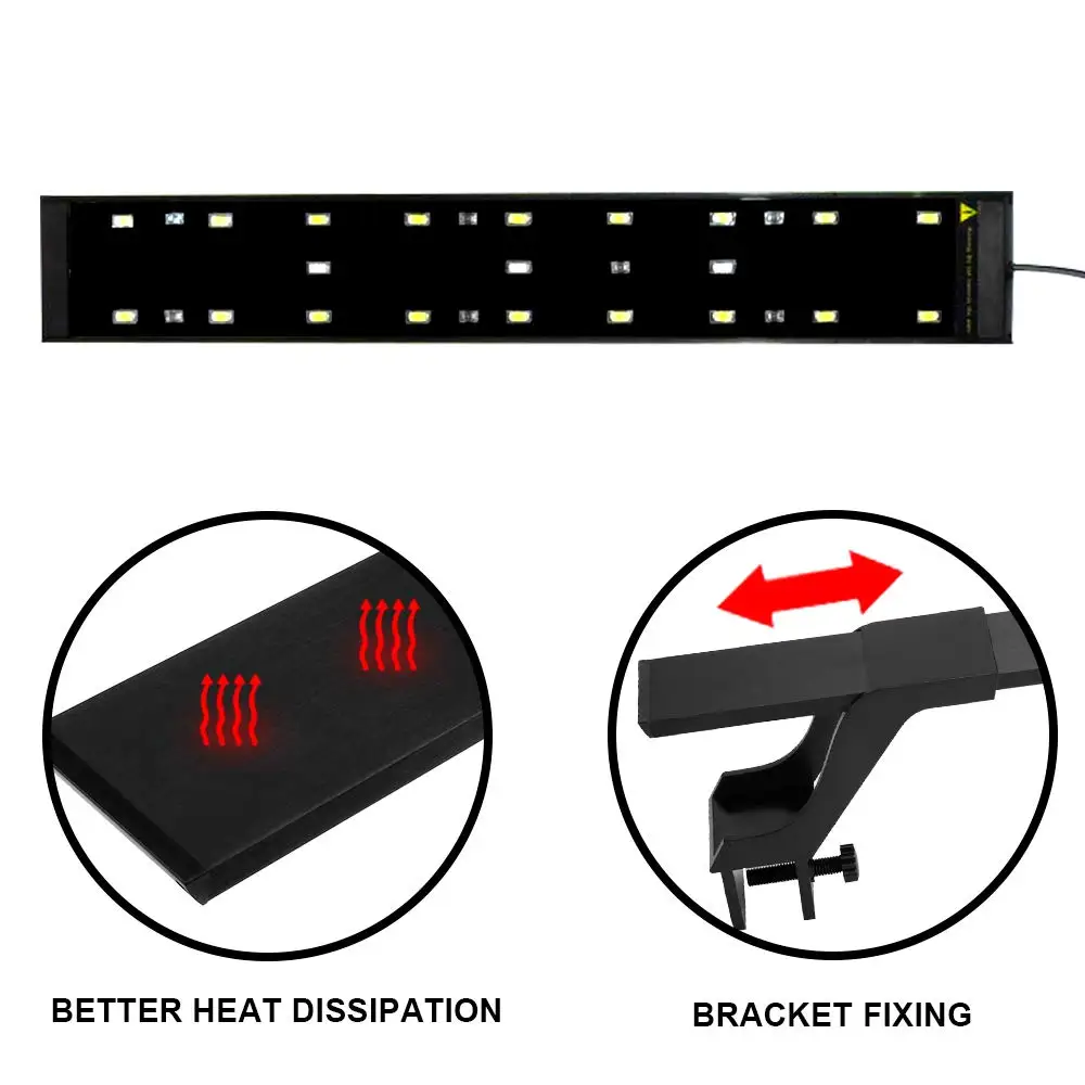 12V 14W High Lumen клип-на коралловый риф СВЕТОДИОДНЫЙ Аквариум Светодиодный светильник ing с выдвижным козырьком кронштейн для водные растения морской аквариум светильник