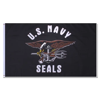 

US Navy Seals Flag 150X90CM banner 3x5 FT 100D Polyester brass grommets custom flag, Free Shipping