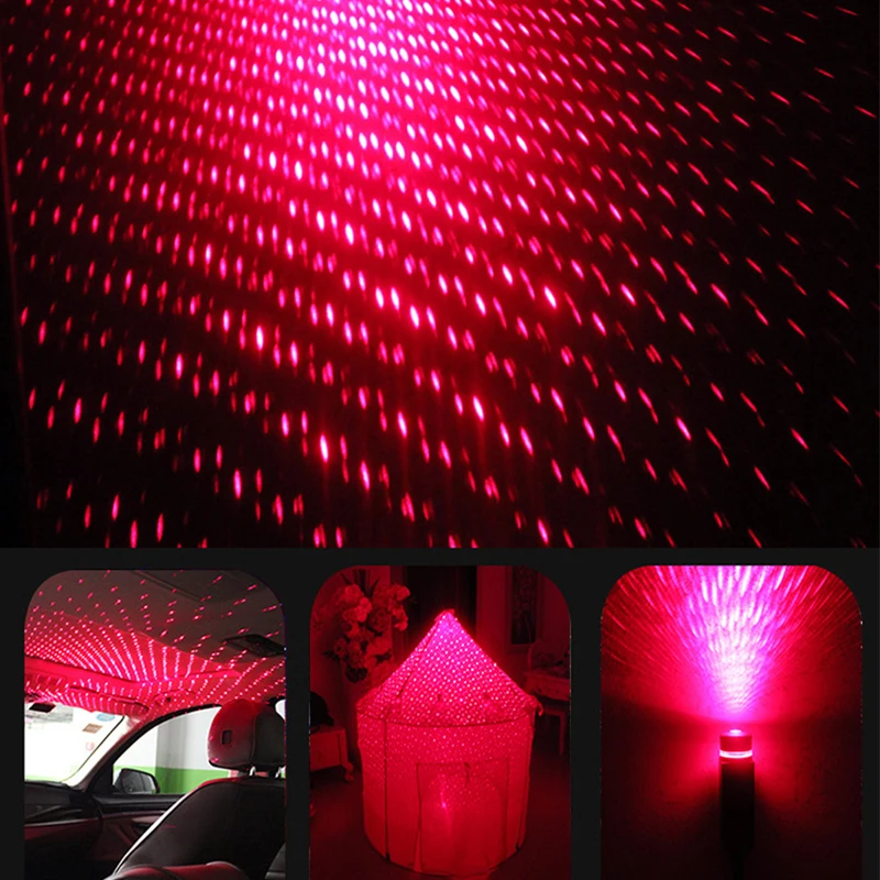 Car Roof Star Light Interior LED Starry Laser Atmosphere Ambient Projector  USB Auto Decoration Night Home Decor Galaxy Lights - AliExpress