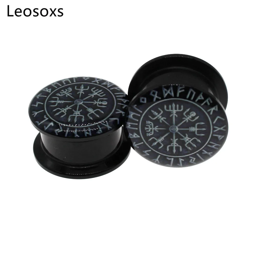 

Leosoxs 2pcs New Acrylic Ear Expander Double Horn Threaded Ear Expander Exquisite Body Piercing Jewelry