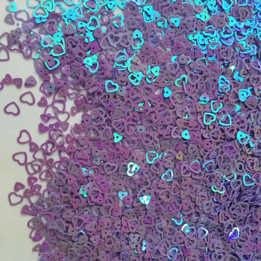 50g/Lot Double Hollow Hearts PVC Sequins Sewing Garment Accessories Diy Crafts Glitter Paillettes Festival Decoration confetti