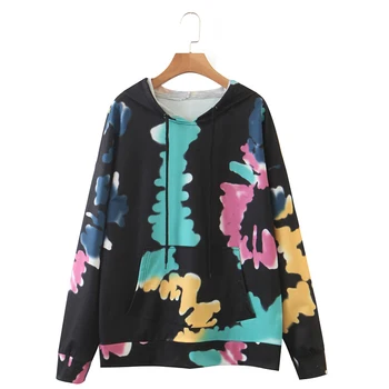 

SONDR Women Cotton Tie Dye Oversized Hoodie Harajuku Sweatshirt Colored Crewneck Hoody Jacket Tracksuit Pullover Sportswear