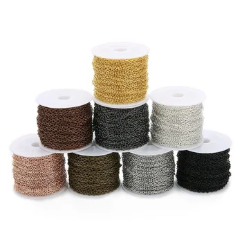 

9 Meters Per Roll Jewelry Making O-chain Bracelet Necklace Tail Chain Encrypted Chain Cross Chain DIY Jewelry Accessories