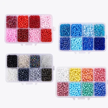 

DIY Handmade 4mm Beads Round Slope Glass Seed Bead Set Jewelry Accessories