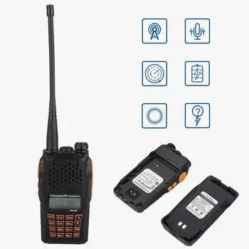 

UV6R Rechargeable Voice Prompt LCD Walkie Talkie 128 Channels Two Way Radio US Plug 100-240V 7W with Battery Charger US