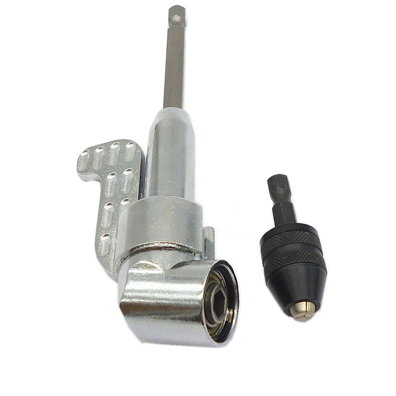 

Angle Driver Screwdriver Bit 1/4 Inch Hex Shank Keyless Drill Bit Chuck + Magnetic Angle Driver Screwdriver Bit