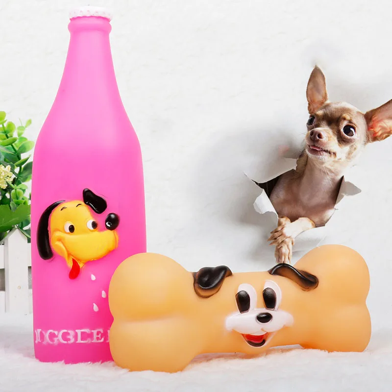 

Puppy Interactive Chewing Pet Dog Toy Cleaning Teeth Pet Squeaker Toys Creative Squeak Beer Bottle Dog Toys Large Dogs