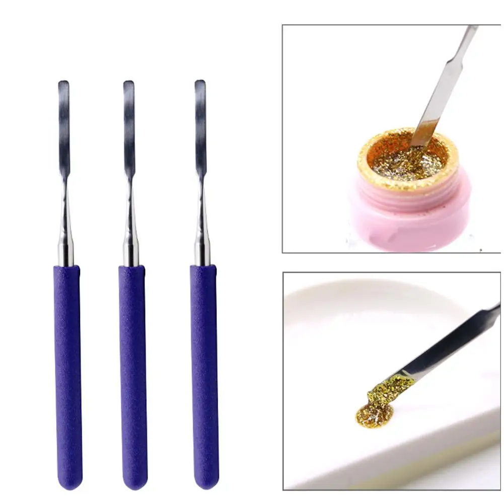 Противоскольжения Нержавеющая сталь лак для ногтей поли гель смешивания стержень ручки инструментов для рисования