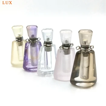 

Natural gems stone Essential Oil Diffuser pendant citrines amethysts rose quartzs Perfume Bottle Pendants charm for necklace