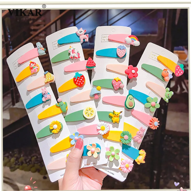 Новый 5 шт./компл. женские Цветной заколки для волос с фруктами зажимы сладкий