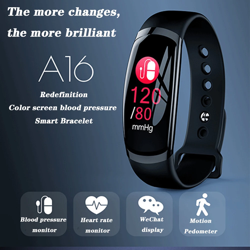 

A16 Smart Watch A16 Smart Bracelet IP67 Waterproof Heart Rate Bracelet Fitness Tracker Touch Screen Alarm Clock pk B80 T70 Smart