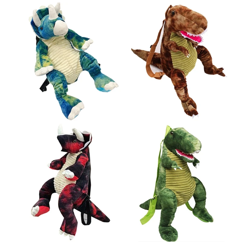 Mochilas creativas de dinosaurios en 3D para niños, viñetas de animales, bolso escolar de viaje para niños