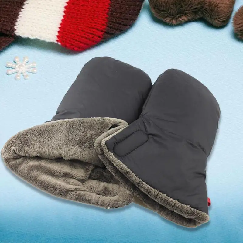 1 пара утолщенные варежки на коляску, плюшевая подкладка для рук, теплые перчатки для мамы, водонепроницаемые, удобные, с защитой от ветра
