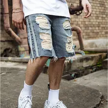VIISHOW мужские шорты, брендовые летние мужские джинсовые шорты, новые модные рваные джинсовые шорты, мужские хлопковые бермуды ND1440182