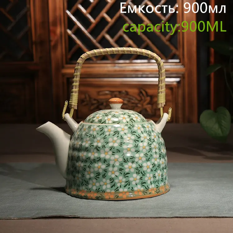 Керамический чайник, кухонный вареный чай, керамический чайник, фарфоровый чайник, много цветов на выбор - Цвет: as picture color