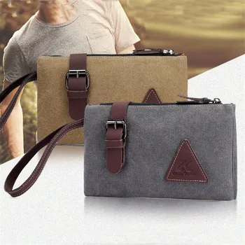 

Useful Canvas Wallets Zipper Canvas Purses Wallets with Wristle Luxury Short Wallet Clutch Coin Purse Cards ID Holder Money Bags