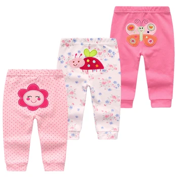 3Pcs/lot Cartoon Print Baby Pants Cotton Baby Leggings Autumn Toddler Boy Girl Pants Newborn Infant Clothing 3 6 9 12 18 24M 1