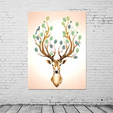 Детская картина своими руками, украшение для дома, висячая живопись, картина с изображением оленя в Северном европейском стиле