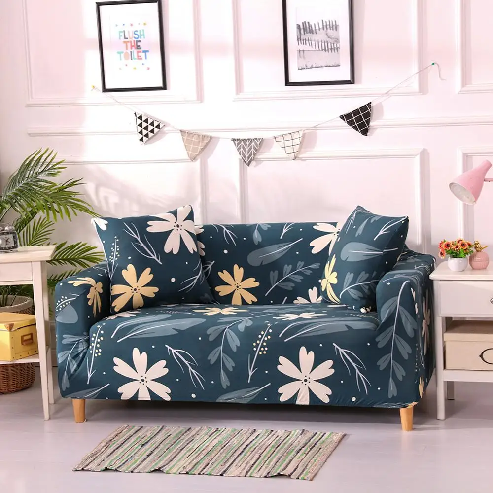 Цветочный узор эластичный стрейч универсальные чехлы для диванов секционная наволочка угловая крышка Чехлы для мебели кресла домашний декор