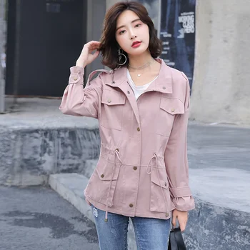

New Jackets Women Winter Autumn Coats Overcoats Female short Tops Cute laceup Jackets Solid Color Clothing