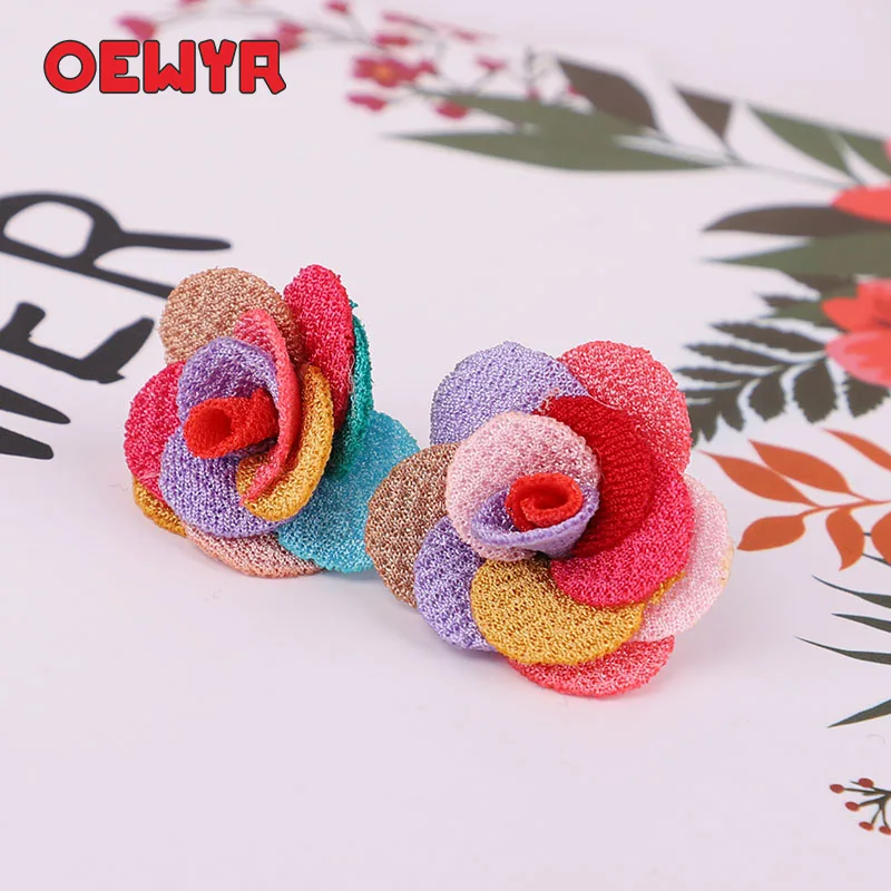 30mm OEWYR, новинка, свисающие красные богемные женские серьги, круглые большие металлические массивные женские серьги с цветами, модные ювелирные изделия, Прямая поставка - Окраска металла: 30mm
