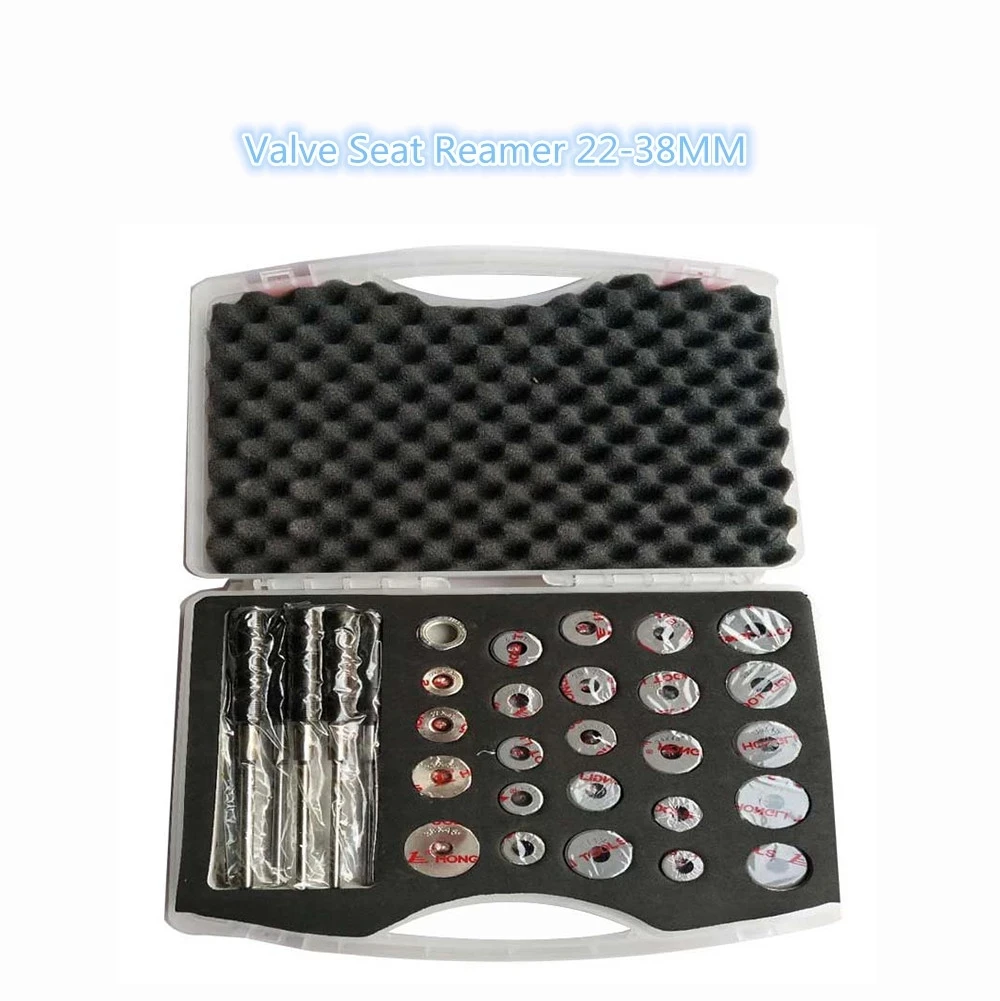 

Valve Seat Diamond Reamer Valve Seat Cutter Motorcycle Mini Car Repair Tools Set 22-38MM 31Pcs High Quality Valve Tool