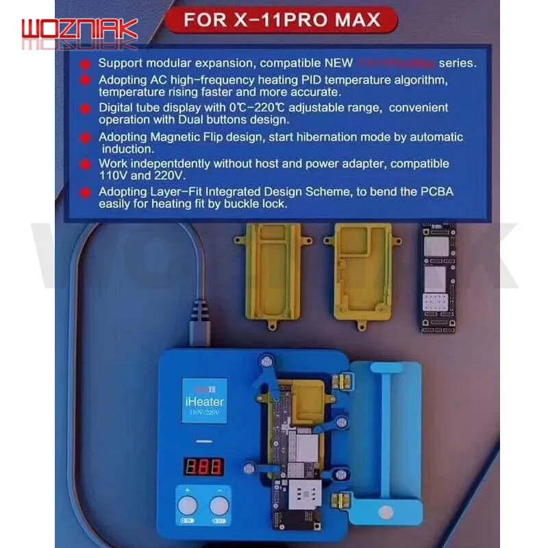JC iHeater FACE ID 예열 스테이션 온도조절기 플랫폼 가열판, 아이폰 16 promax11 Pro X XS MAX 마더보드 고정 장치