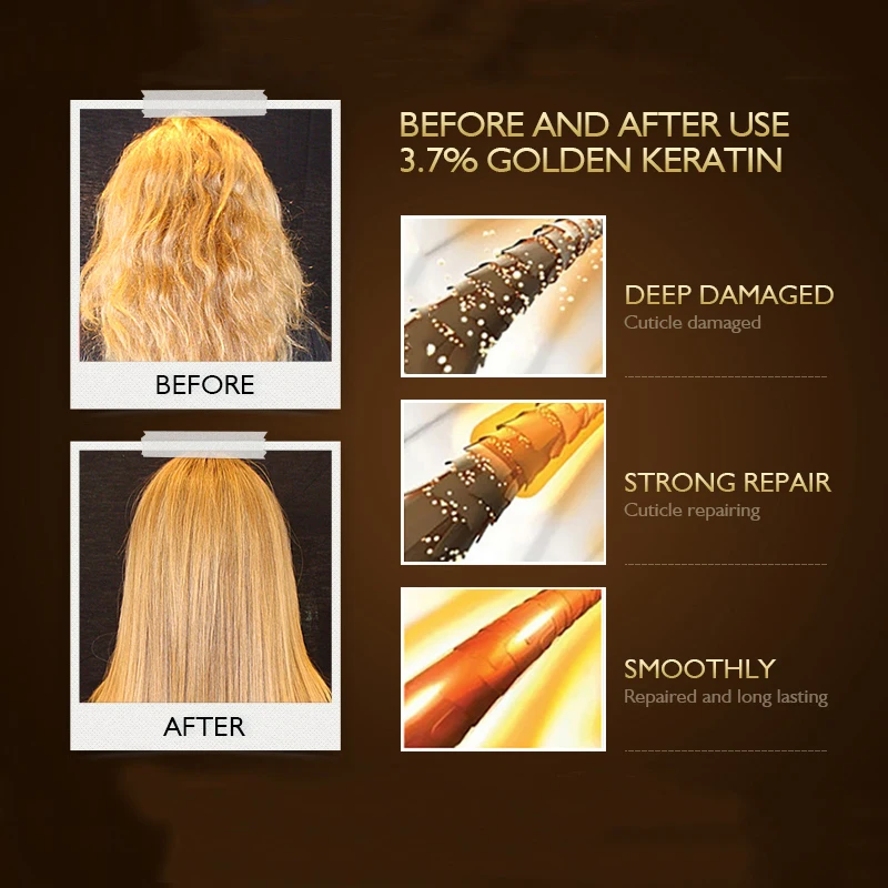 100 шампунь для волос, 200 мл и кондиционер для волос комплект 3.7% Кератиновое лечение и выпрямление волос волосы сглаживания блеск ремонт сухих волос питания