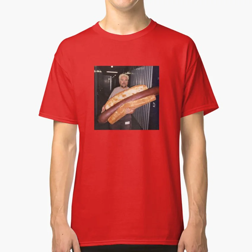 Guy fieri и его wieney футболка guy fieri flavortown хот-дог - Цвет: Красный