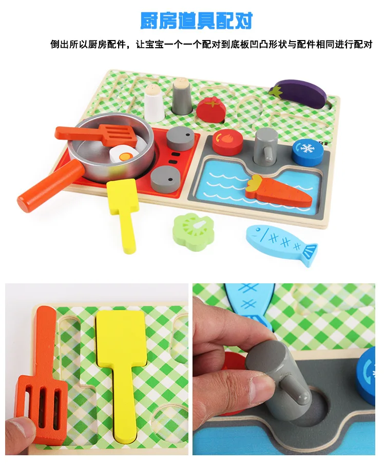 Новые продукты игровой дом модель Кухня Деревянные игрушки слайсер mei qi zao tai Забавный реалистичный Кирби