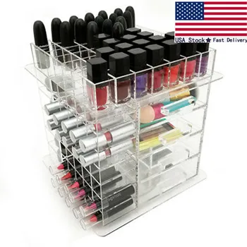 

NEW! DELUXE MAKEUP ORGANIZER - ELLE ACRYLIC ROTATING COSMETIC STORAGE DISPLAY