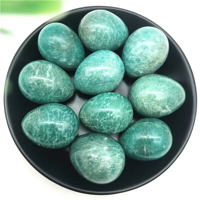 1 шт. натуральный полированный Амазонит кристалл в форме яйца искусственное