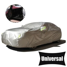 Автомобильные водонепроницаемые чехлы для боковой двери 190T полиэфирные Чехлы универсальные автомобильные Чехлы Серебристые чехлы для защиты от солнца для внедорожников и седанов