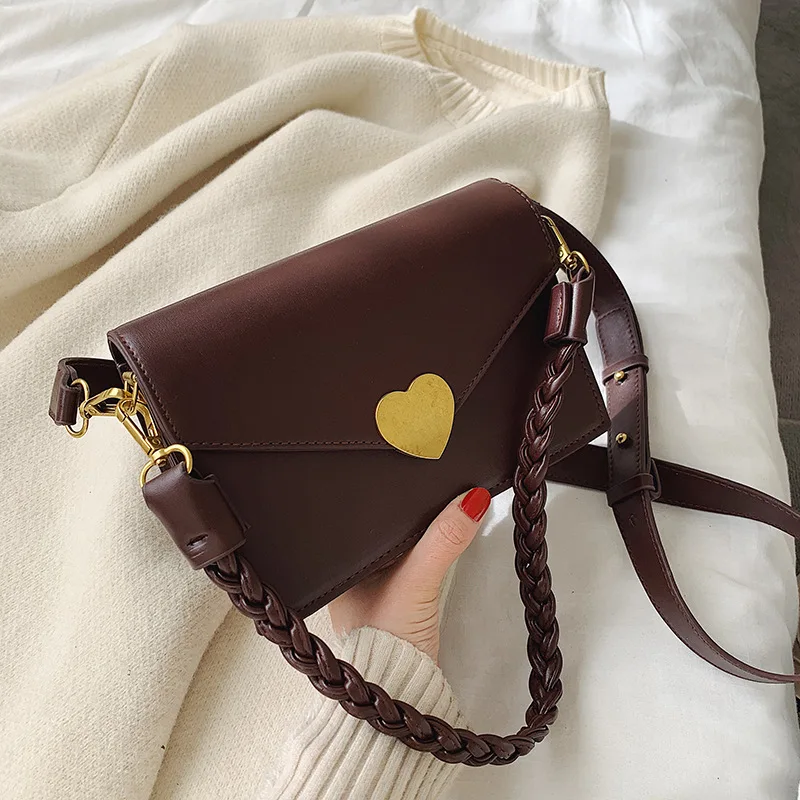 

Korean-style Clutch 2019 Winter New Style WOMEN'S Bag Car Suture Solid Color One-Shoulder Square Sling Bag Leather Belt Weave Sh