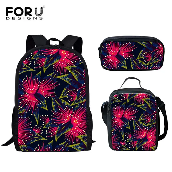 FORUDESIGNS/комплект рюкзаков с цветочным принтом; модные детские школьные сумки для девочек; повседневные сумки с Тропическими Цветами; Детские сумки на плечо; Mochila - Цвет: HMG1169CGK