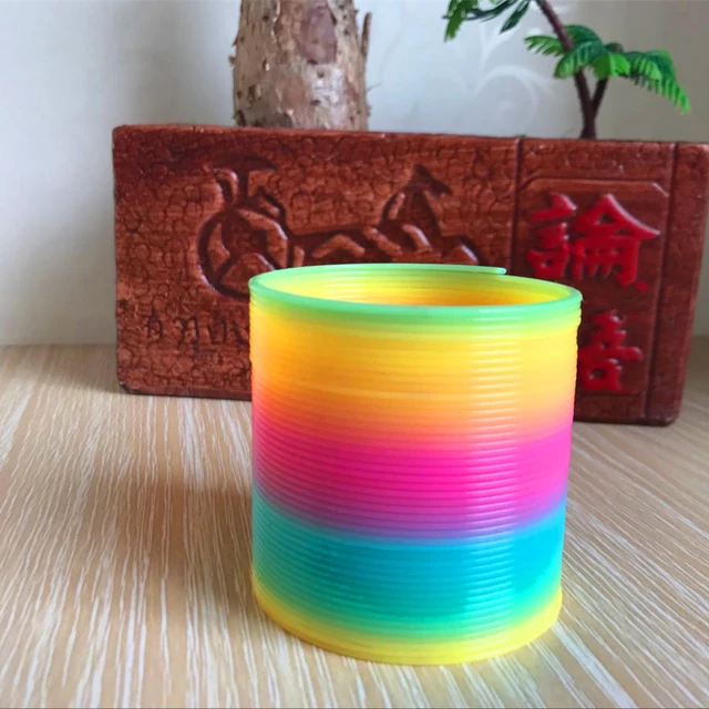 2PCS-6.5CM Rainbow Spring Magic Spiral Games Bounce Toy Antistress Child Toy Funny Outdoor Games Goodies Pinata Fillers Gift 2