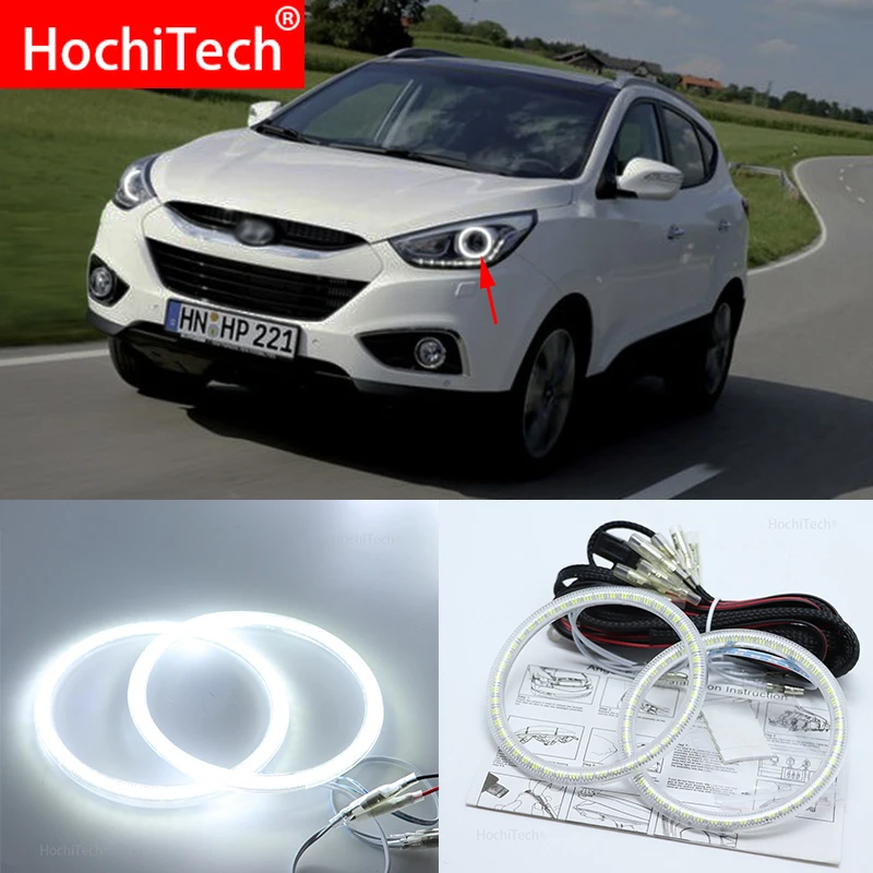 Для hyundai ix35 2010 2011 2012 супер яркий белый цвет 3528 SMD комплект светодиодов «глаза ангела» дневной ходовой светильник DRL