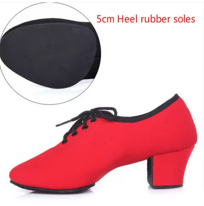 5cm red rubber sole Обувь для латинских танцев для женщин, танцевальные кроссовки для детей, Дамский бальный вальс, танго, фокстрот, быстрая танцевальная обувь для мужчин, BD - Цвет: 5cm red rubber sole